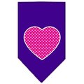 Unconditional Love Pink Swiss Dot Heart Screen Print Bandana Purple Small UN919910